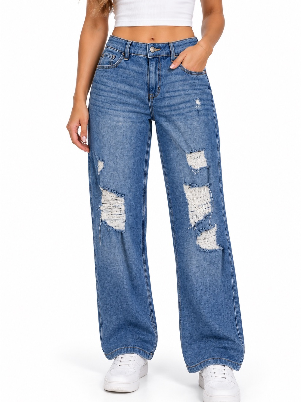 Hollister High Rise Vintage Baggy Distressed Jeans 7R W28 Altered 28” Inseam